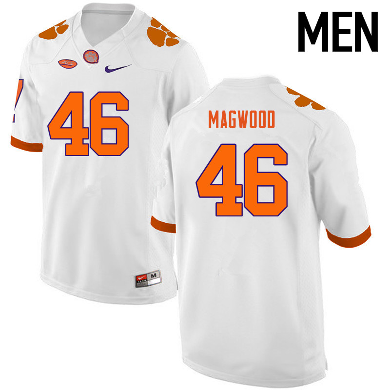 Men Clemson Tigers #46 Jarvis Magwood College Football Jerseys-White - Click Image to Close